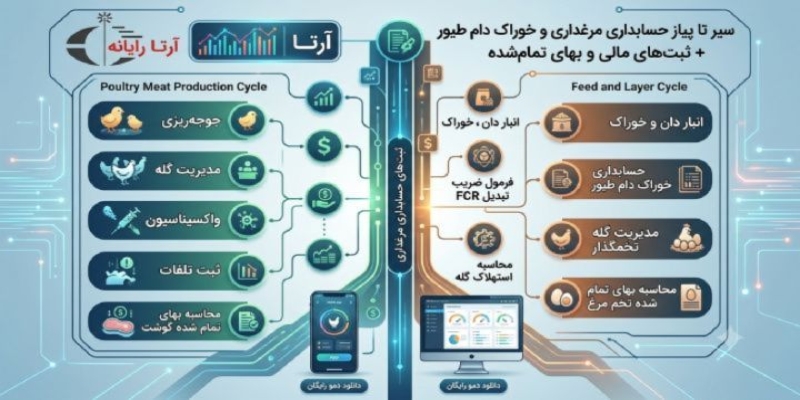 صفر تا صد نرم افزار حسابداری مرغداری و خوراک دام طیور (تخم‌گذار و گوشتی)